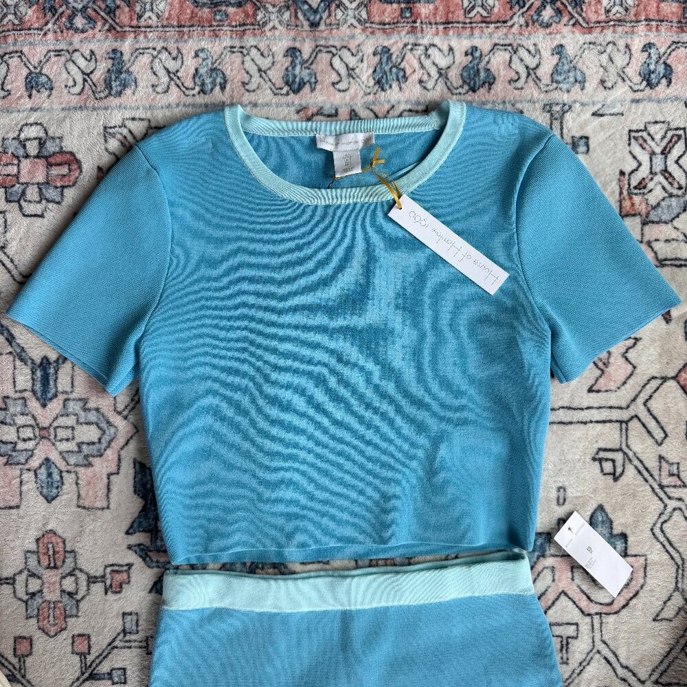 House of Harlow 1960 Blue Knitted Crop Top - size Small NWT